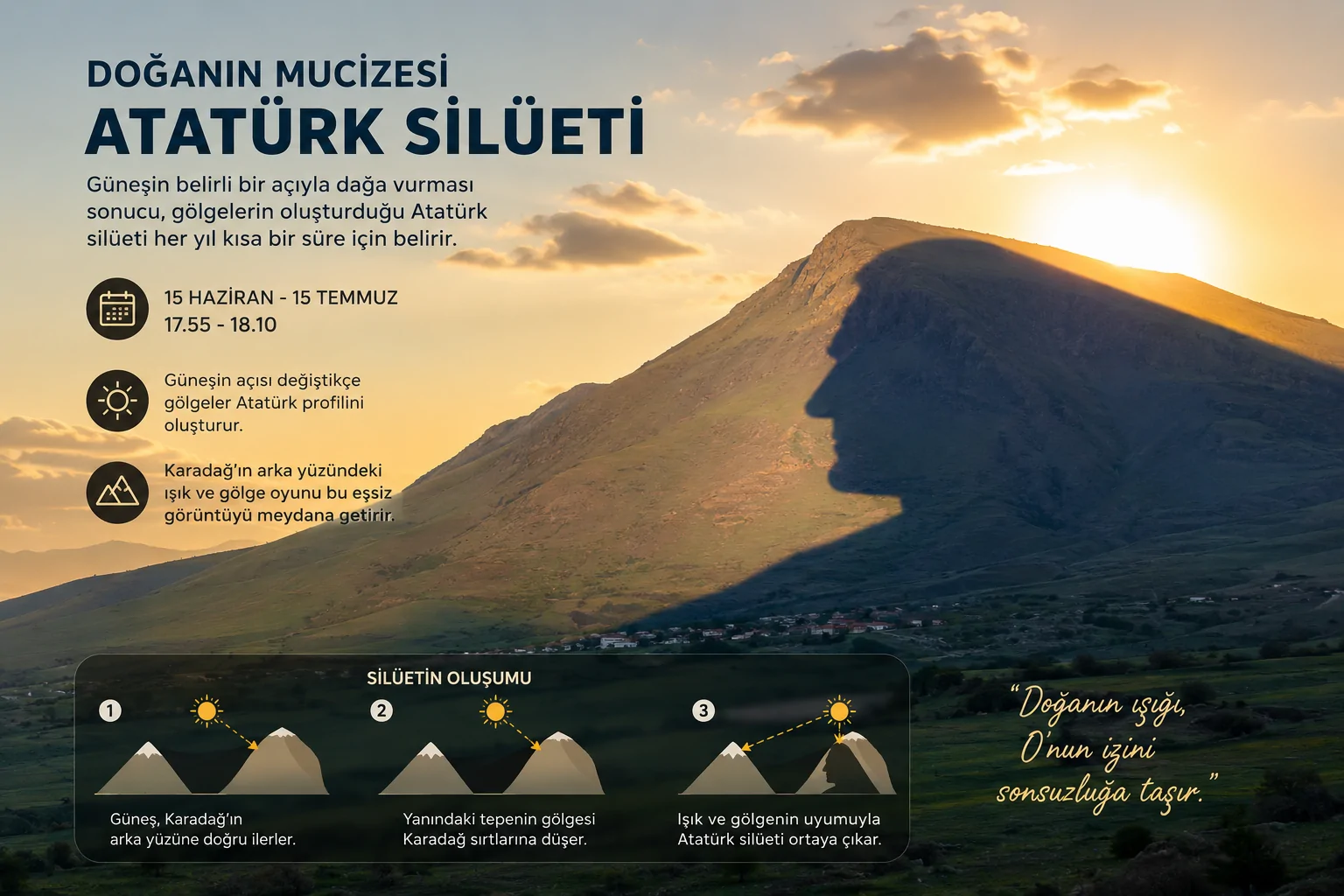 Yılda Sadece Kısa Süre Görülen Atatürk Silüetinin Hikâyesi